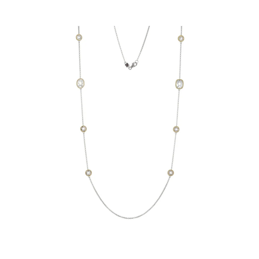 Milgrain CZ Bezel Station Necklace