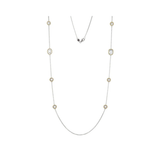 Milgrain CZ Bezel Station Necklace