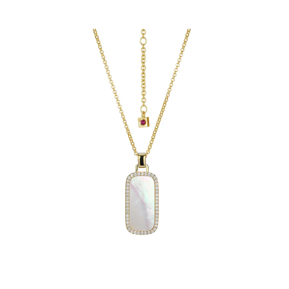 Allure Mop & CZ Pendant Necklace