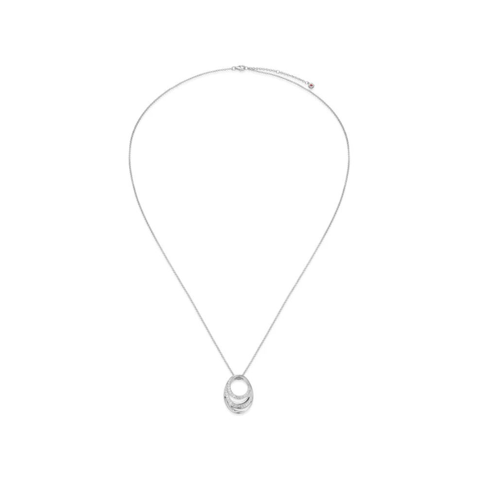 Oval CZ Drop Pendant Necklace