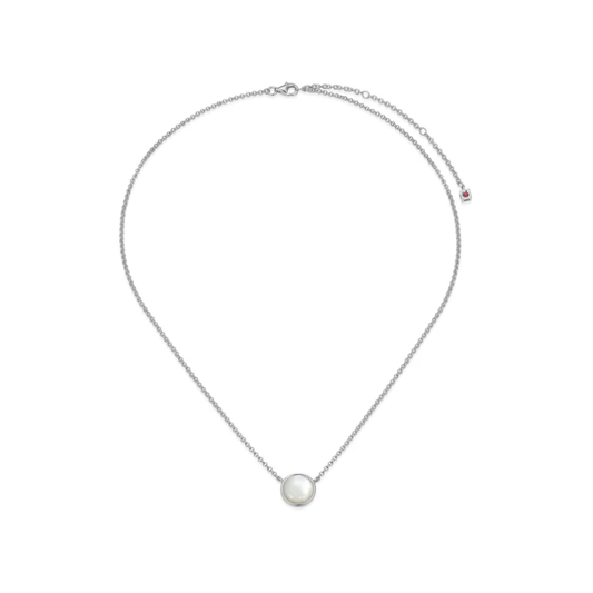 Lustre Mop Bezel Pendant Necklace