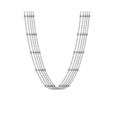 Sterling Silver 5 Strand Station Necklace with Beads