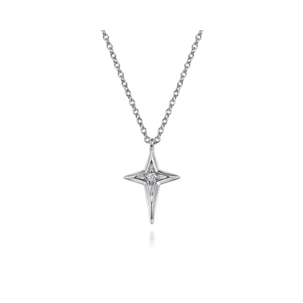 Sterling Silver Bujukan Diamond Cross Pendant Necklace