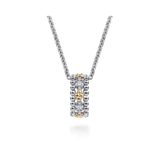 Sterling Silver & 14K White Sapphire Bujukan Pendant Necklace