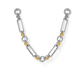 Sterling Silver & 14K White Sapphire Link & Bujukan Clover Necklace