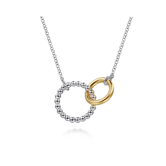 Sterling Silver & 14K Bujukan Interlocking Pendant Necklace