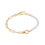 Pearl Chunky Link Chain Bracelet