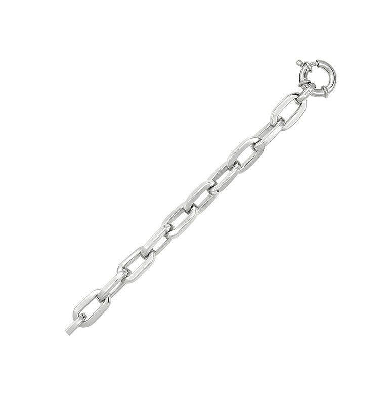 Sterling Silver Square Cable Link Bracelet 8"