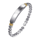 Sterling Silver/14K Bujukan Open Bangle Plate