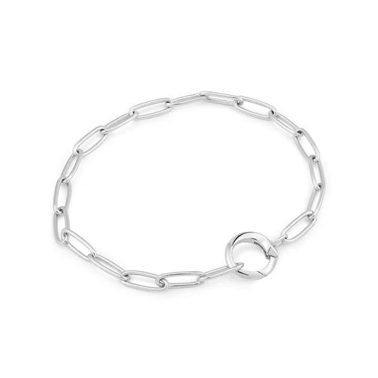 Silver Link Charm Chain Bracelet