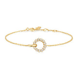 Gold Plated Interlinked Circles Pave Bracelet