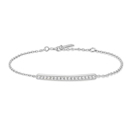 Silver Pave Bar Bracelet