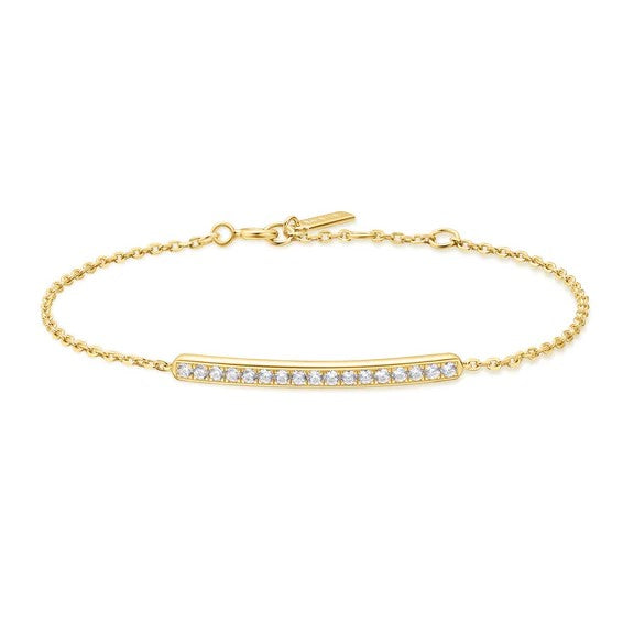 Gold Plated Pave Bar Bracele