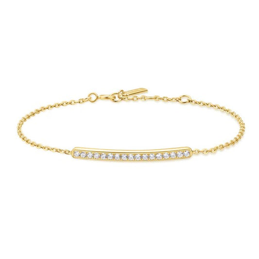 Gold Plated Pave Bar Bracele