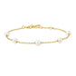 Gold Tone Pearl Station Bracelet