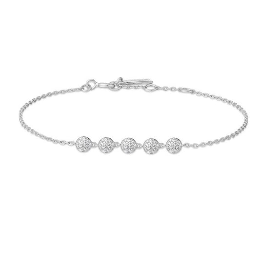 Silver Pave Multi Beaded Chain Bracelet