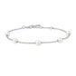 Silver Pearl Station Bracelet