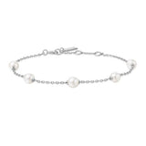 Silver Pearl Station Bracelet