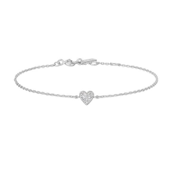 Silver Sweetheart Pave Bracelet