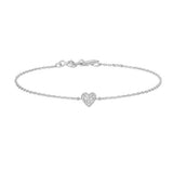 Silver Sweetheart Pave Bracelet