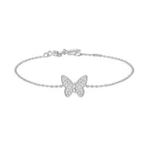 Silver Butterfly Pave Bracelet