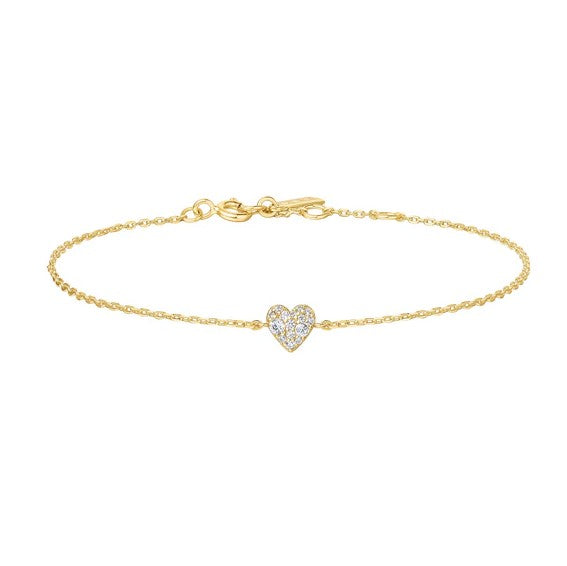 Gold Tone Sweetheart Pave Bracelet
