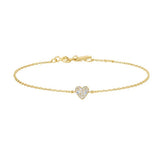 Gold Tone Sweetheart Pave Bracelet