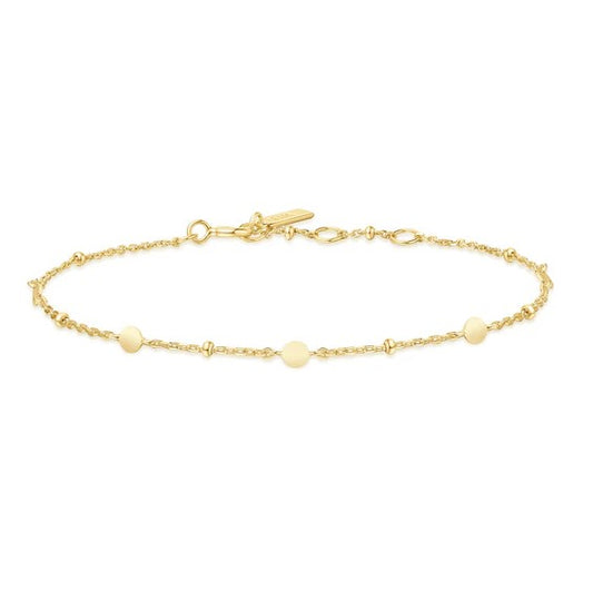Gold Plated Disc Station Bracelet