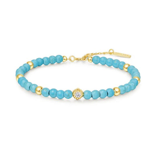 Gold Plated Lab Created Turquoise Bracelet