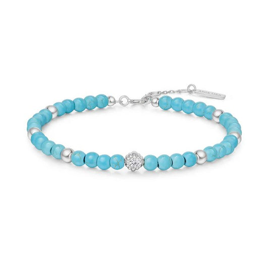 Silver Lab Created Turquoise Bracelet