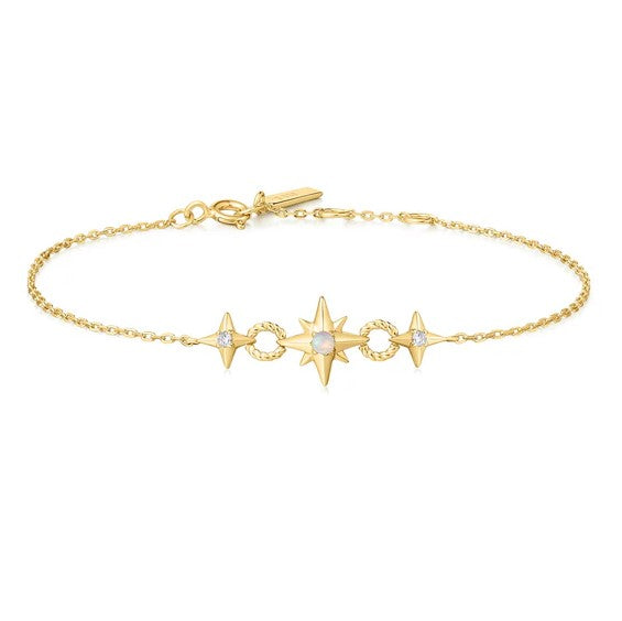 Gold Tone Linked Star Bracele