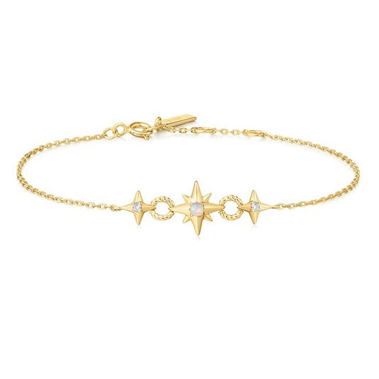 Gold Tone Linked Star Bracele