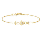 Gold Tone Linked Star Bracele