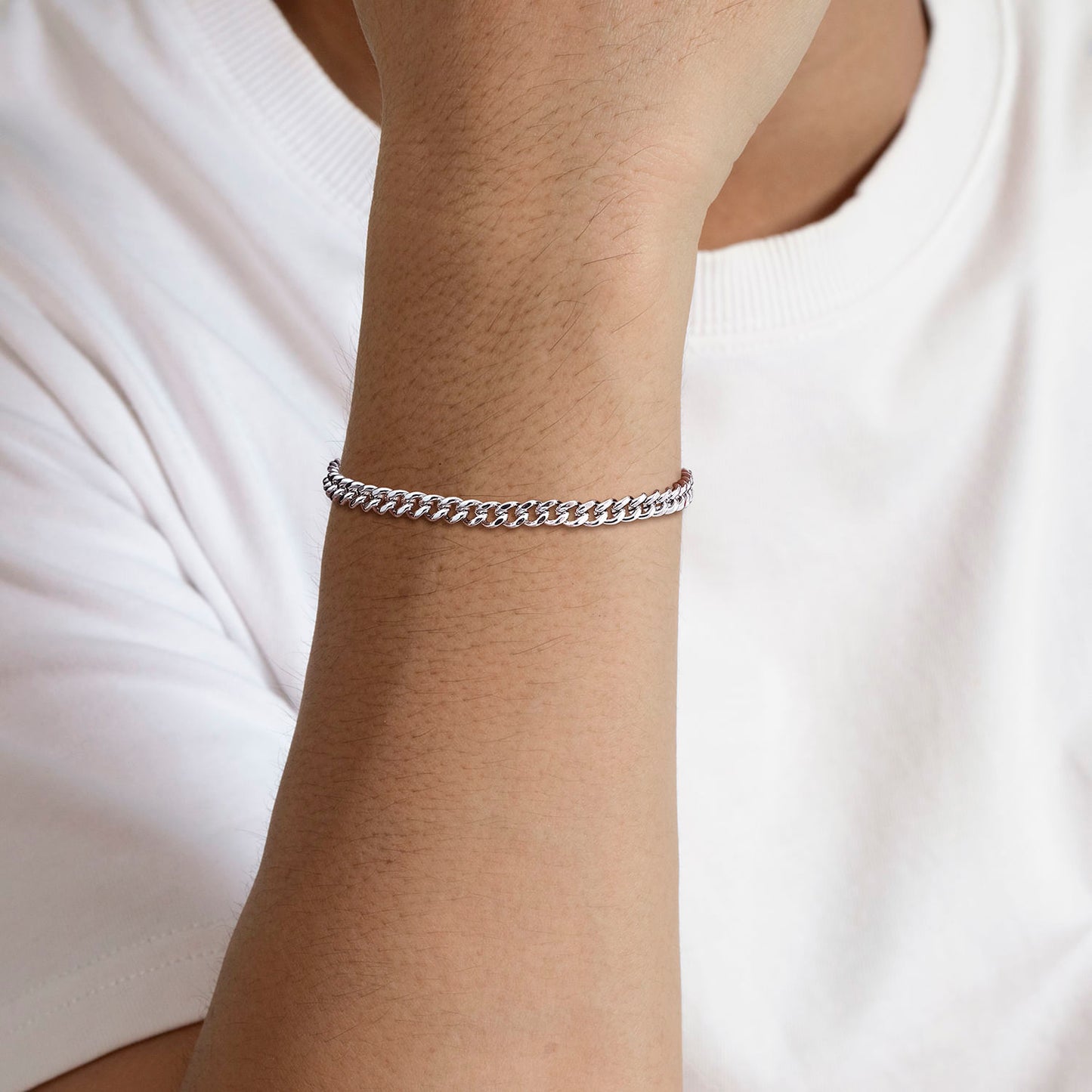 Sterling Silver 5mm Cuban Chain Link Bracelet