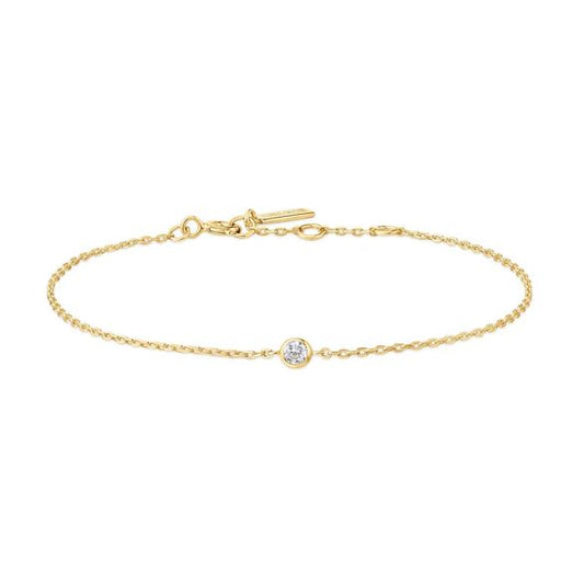 Sterling Silver Gold Plated Sparkle Bezel Bracelet - Ania Haie