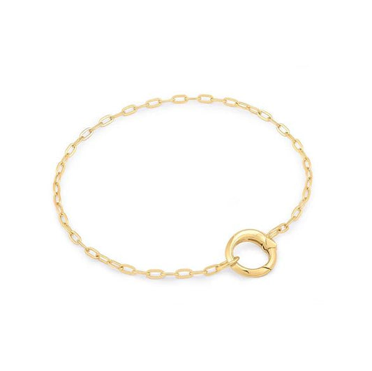 Sterling Silver Gold Plated Mini Link Charm Bracelet - Ania Haie