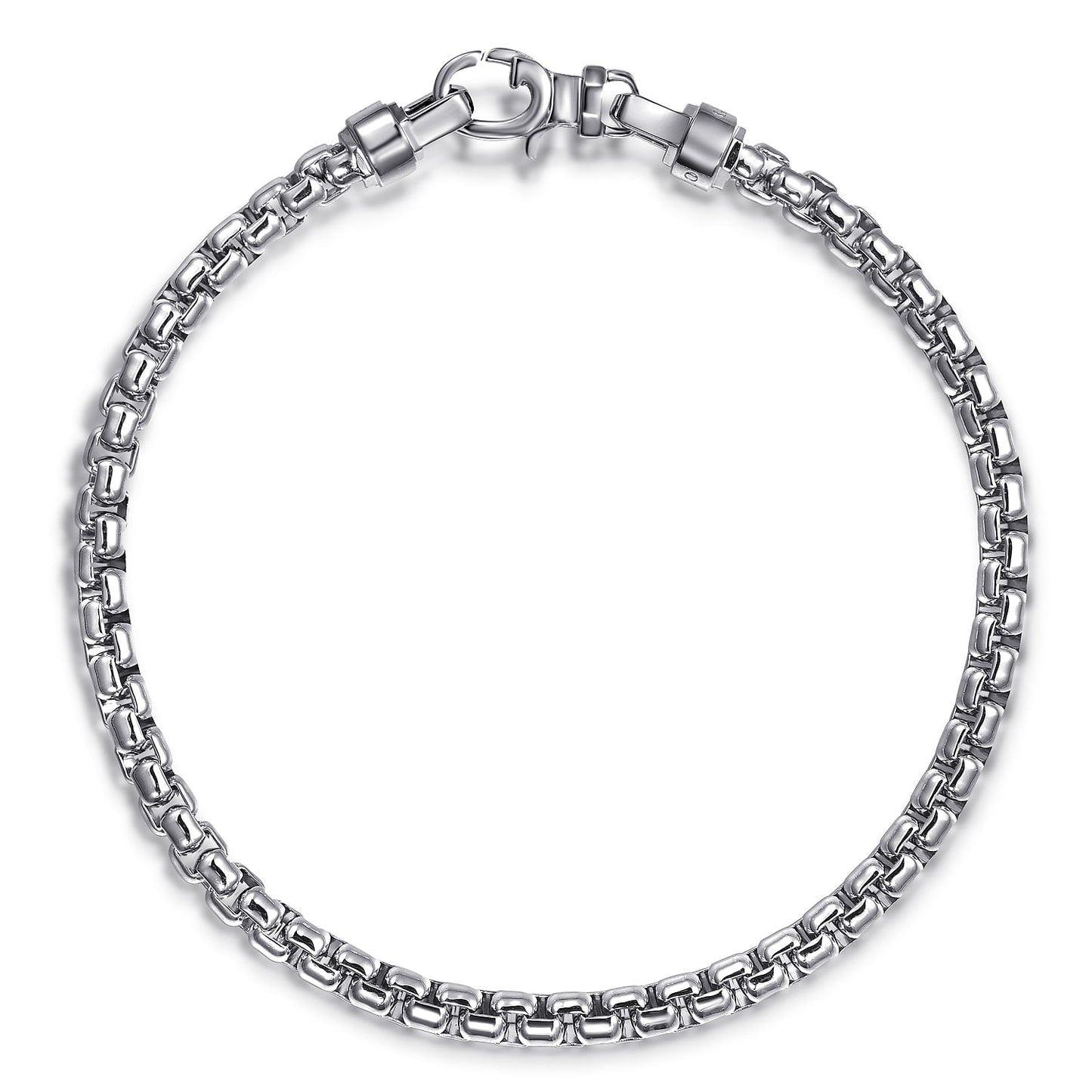 Sterling Silver 4mm Round Box Chain Bracelet