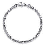 Sterling Silver 4mm Round Box Chain Bracelet
