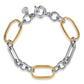 14K & Sterling Silver Bujukan Hollow Link Chain Bracelet