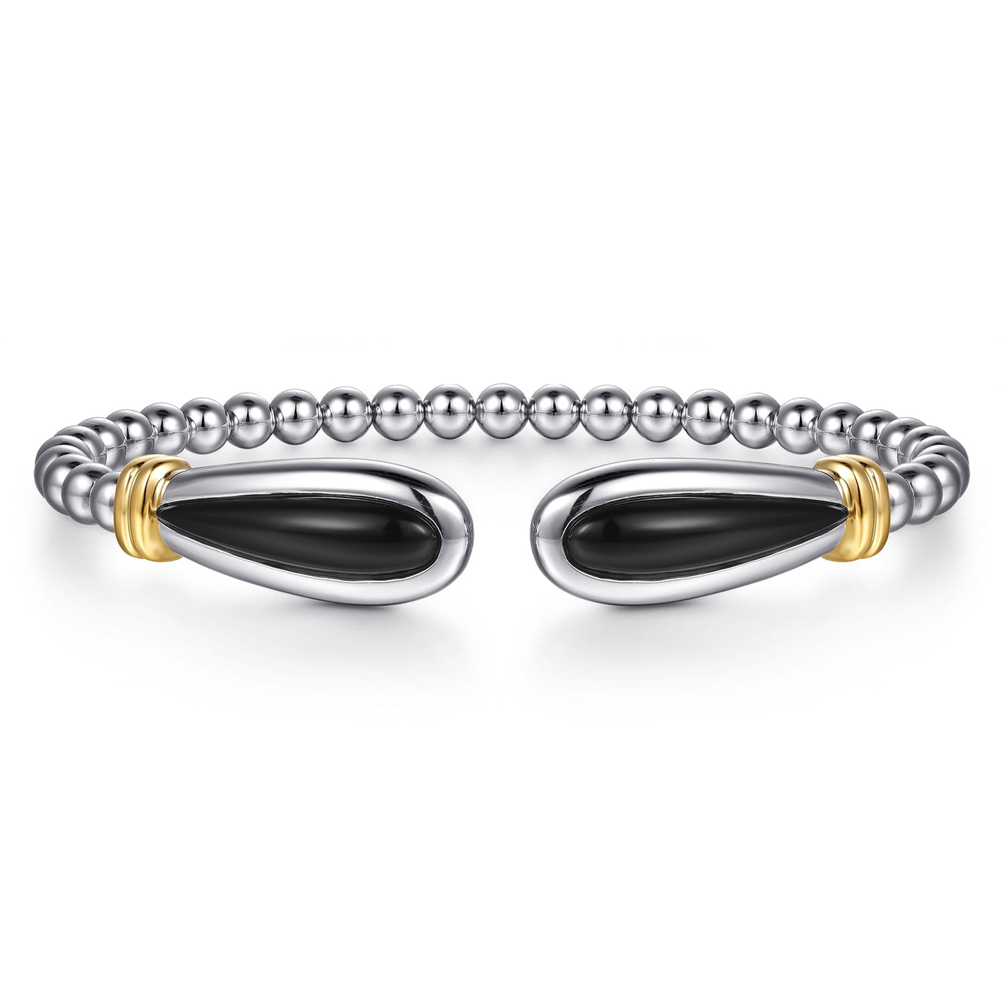 Sterling Silver & 14k Yellow Gold Bujukan Bangle Bracelet With Black Onyx