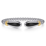 Sterling Silver & 14k Yellow Gold Bujukan Bangle Bracelet With Black Onyx