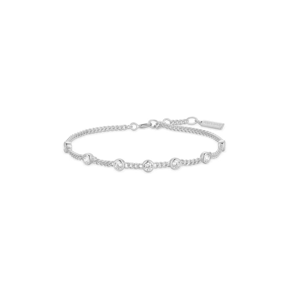 Multi Station Round Stone Chain Bracelet