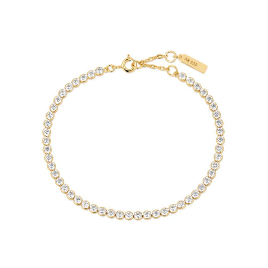 Plated Row Bezel Set Bracelet