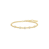 Multi Station Round Stone Chain Bracelet