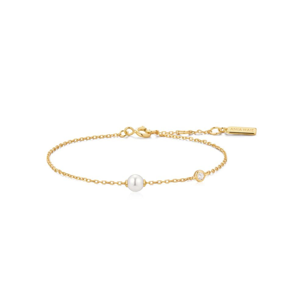 Shell Pearl & Bezel-Set Sparkle Bracelet