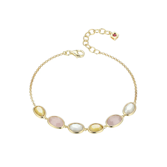 YGP Rose Quartz, White Mop, And Yellow Mop Bracelet