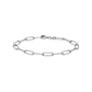 Sterling Silver Open Rounded Rect Link with Pattern Bracelet