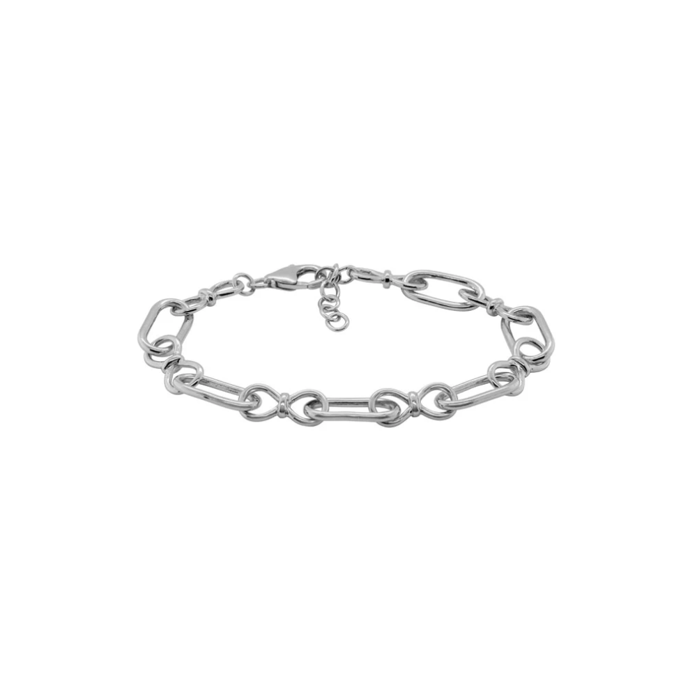 Sterling Silver Alternating Oval/Figure 8 Link Bracelet