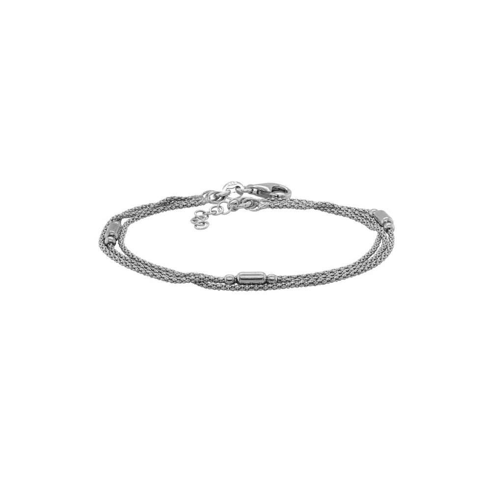 Sterling Silver 3 Strand Multi Chain Bracelet