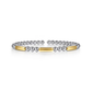 Sterling Silver & 14K Three Station Bar Bujukan Bangle Bracelet